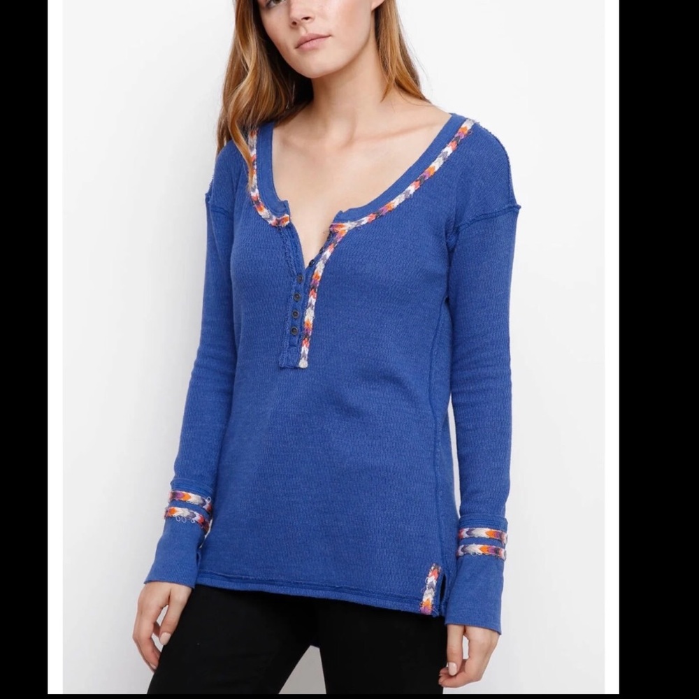 Free People Blue Thermal